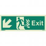 Sign Fire Exit 200 X 450 Photoluminescent Rigid 318367