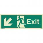 Sign-exit Escape Low Left Aaa Photo Lum 200 X 450 mm Rigid 318373