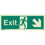 Sign-exit Escape Low Right Aaa Photo Lum 150 X 400 mm Rigid 318427