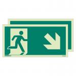 Emergency Exit Sign 250 X 500 Double Sided - Rigid 318579
