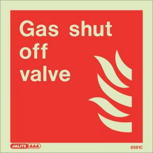 Fire Fighting Equipment Notice Rigid Plastic Gas 200 X 200mm 318688