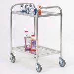 High grade stainless steel shelf trolleys with 2 shelves 575 x 400mm 319115