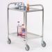 High grade stainless steel shelf trolleys with 2 shelves 575 x 400mm 319115