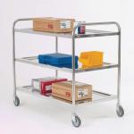 High grade stainless steel shelf trolleys with 3 shelves 575 x 400mm 319117