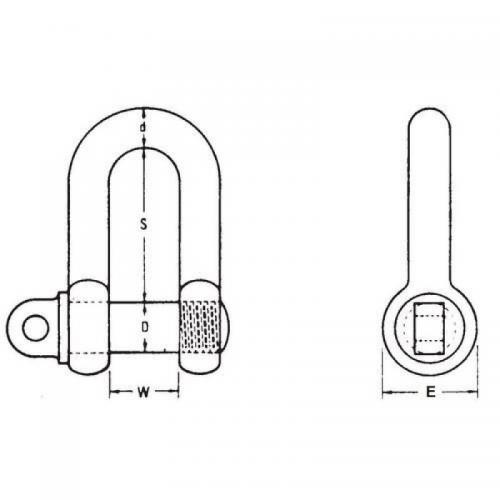 Tensile steel dee shackles, bolt | SLBY319693 | Lifting Equipment