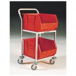 Mobile small parts bin storage trolleys - 2 bins 321292