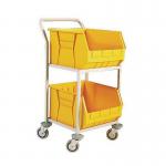 Mobile small parts bin storage trolleys - 2 bins 321293