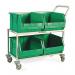 Mobile small parts bin storage trolleys - Four bin 321296