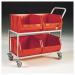 Mobile small parts bin storage trolleys - Four bin 321297