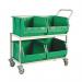 Mobile small parts bin storage trolleys - Four bin 321297