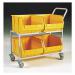 Mobile small parts bin storage trolleys - Four bin 321298