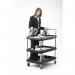 Deep ledge catering and clearing shelf trolleys - 3 tier - Black 322450