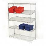 Qwikslot zinc chrome plated shelving units - 5 shelf levels, height 1895mm 324019