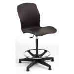 Polypropylene table chairs, height adjustment 550-800mm with footring - colour black 325041