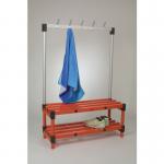 Single Bench with Hooks - Red 6 Hooks - Length 1000 mm 325421