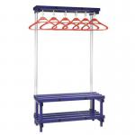 Cloakroom Unit with Hangers - Blue 5 Hangers - Length 1000 mm 325422