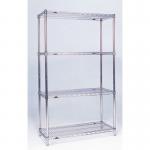 Slingsby chrome wire shelving system starter bay - 4 shelf levels, height 1590mm 325662