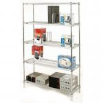 Slingsby chrome wire shelving system starter bay - 5 shelf levels, height 1895mm 325706