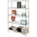 Slingsby chrome wire shelving system starter bay - 5 shelf levels, height 1895mm 325748