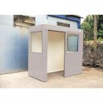 Gatehouses, kiosks and paystations - Waiting shelters/paystations - with windows - quill grey 328127