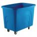 Slingsby robust rim tapered plastic container trucks, blue castors in corner pattern 328285