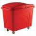 Slingsby robust rim tapered plastic container trucks, with lids, red castors in corner pattern 328290