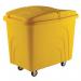 Slingsby robust rim tapered plastic container trucks, with lids, yellow castors in corner pattern 328292