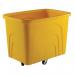 Slingsby robust rim tapered plastic container trucks, yellow castors in diamond pattern 328307