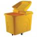 Slingsby robust rim tapered plastic container trucks, with lids, yellow castors in diamond pattern 328308