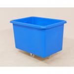 300L nestable plastic container trucks - plywood base, light blue 329066