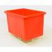 300L nestable plastic container trucks - plywood base, red 329073