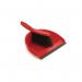 The photo shows a sturdy, compact dustpan and brush set made by Slingsby. The dustpan has a deep scoop and the brush has stiff bristles for effective cleaning. The set is made of high-quality materials and designed for durability and efficiency.