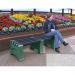 Recycled plastic furniture - Backless bench - emerald 347950