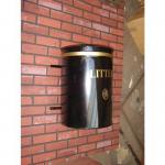 Victorian style steel post & wall mounted open top litter bin wall mounted 348000