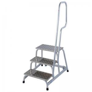 Mobile aluminium machinery steps with handrail 349033