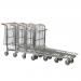 Nesting stock trolley with folding tray with foldaway basket shelf 349143