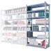 Boltless zinc plated steel shortspan shelving, 6-shelf add-on bays 349151