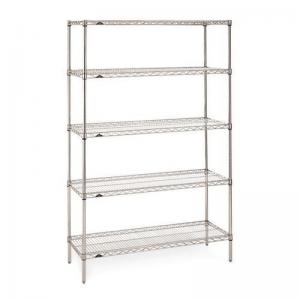 Slingsby chrome wire shelving system starter bay - 5 shelf levels,