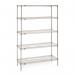 Slingsby chrome wire shelving system starter bay - 5 shelf levels, height 1895mm 353668