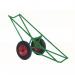 The photo captures a sturdy slingsby warehouse trolley, specifically a carpet truck model 354078. It is made of durable materials and has a large, spacious platform to hold various items. The truck also features smooth-rolling wheels and a comfortable handle for easy maneuverability.