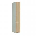 Timber Door Locker Plain Lightoak 1800 X 300 X 450 3 Comp 355044