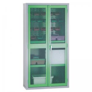 Mesh door cupboards Tall, double door cupboard, 4 shelves  louvre