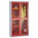 Mesh door cupboards Tall, double door cupboard, central pillar, 4 shelves + hanging rail - choice of four colours 355184