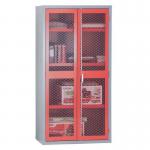 Mesh door cupboards Tall double door cupboard, four shelves - choice of four colours 355191