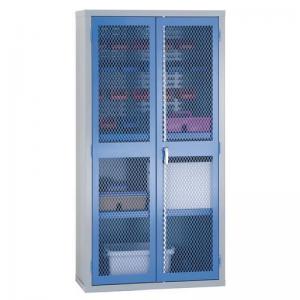 Mesh door cupboards Tall, double door cupboard, 4 shelves  louvre