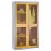 Mesh door cupboards Tall, double door cupboard, central pillar, 4 shelves + hanging rail - choice of four colours 355196