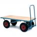 Heavy duty turntable trucks with wooden platforms, L x W - 1600 x 711 and on rubber tyres 356412