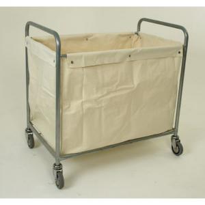 Slingsby fixed frame laundry trolley with cream linen bag 356926