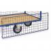 The image features two slingsby Warehouse Trolleys with Premier diamond sides. Both trolleys are 1200mm long and are facing each other. They are loaded with boxes and other items, showcasing their capacity to handle heavy loads. The sleek design of the trolleys and the sturdy wheels indicate their high quality and durability.