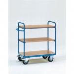 Fetra tall melamine shelf trolleys with 3 shelves, 1100mm tall 357356